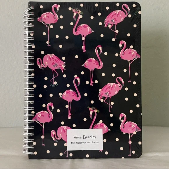 🦩Vera Bradley Pink Flamingo Spiral Notebook with pocket 🦩 NWT 🦩